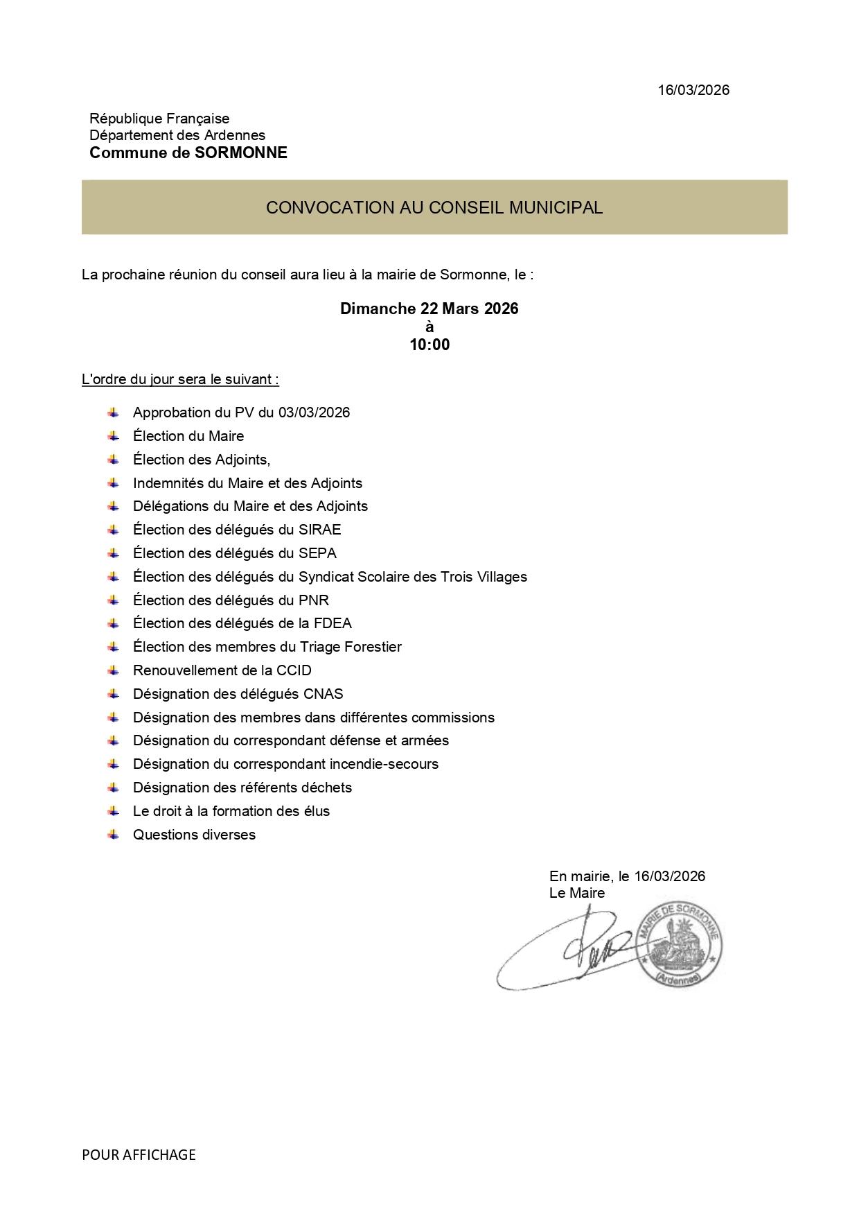 Convocation conseil municipal du 22 03 2026 page 0001